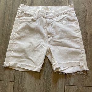 Mother white denim shorts